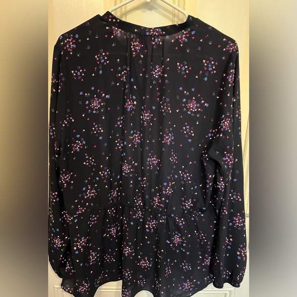 Joe Fresh Long Sleeve V Neck Patterned Blouse X Large - Picture 3 of 7